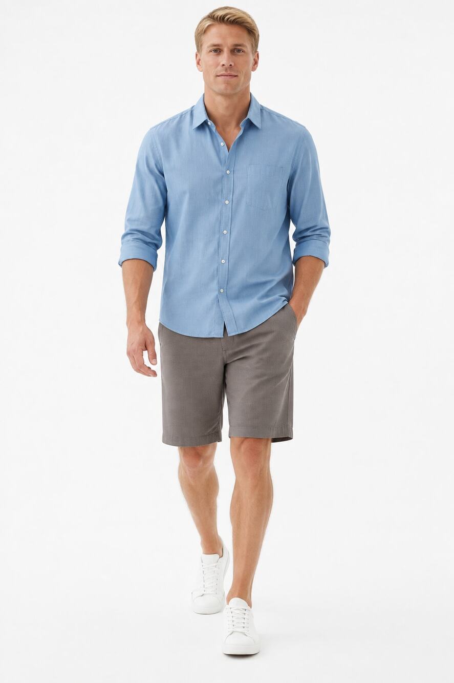 LR1851 Calvin Klein Mens XL Slim Fit Blue Button Down Shirt Long Sleeve